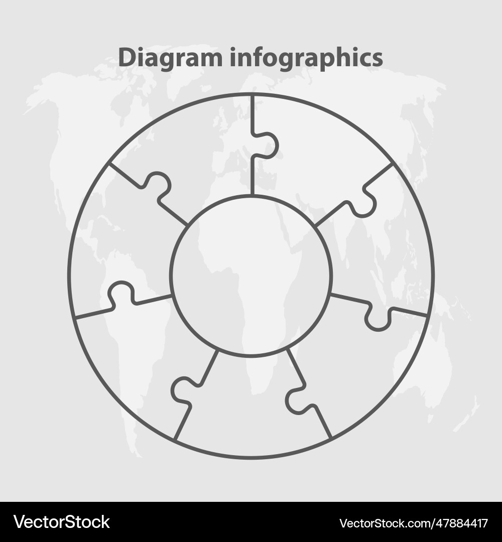 Diagram Infographic For 7 Steps Circle Puzzle Vector Image