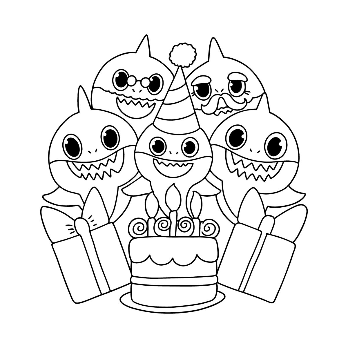 Dibujo De Cumplea os Baby Shark Para Colorear Imprime Y En L nea
