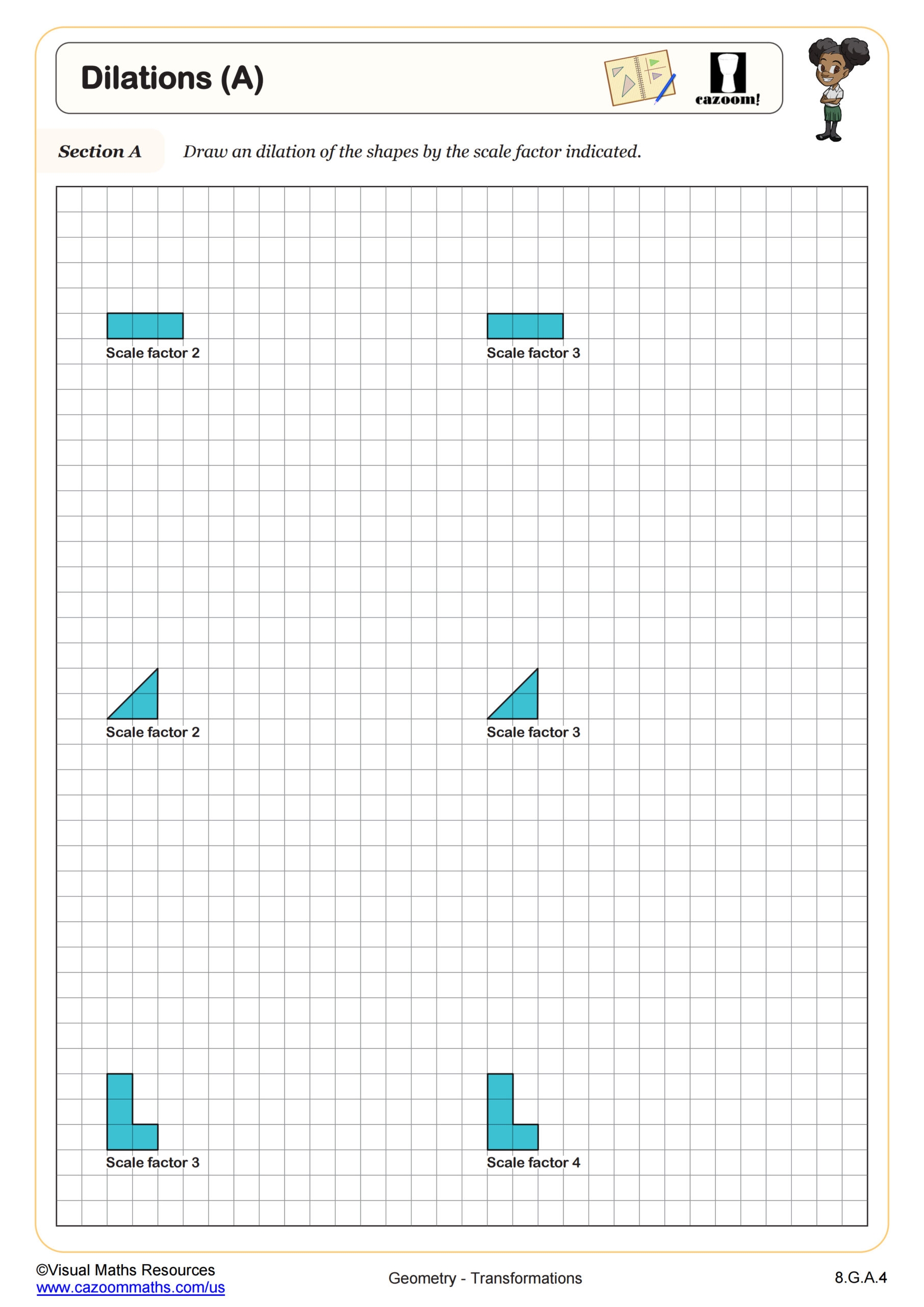 Dilations A Worksheet Fun And Engaging 8th Grade PDF Worksheets