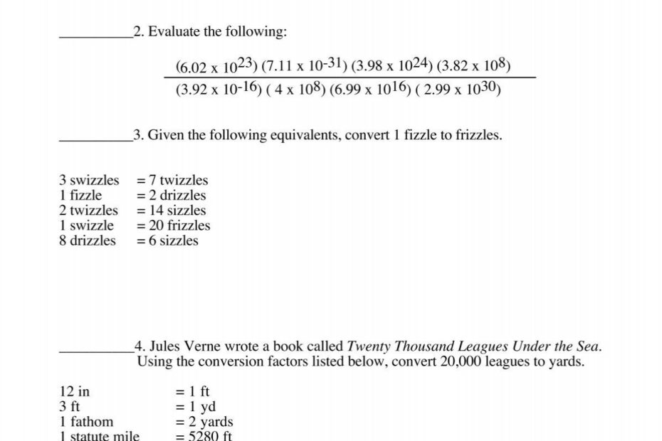 Dimensional Analysis Practice II Comcast