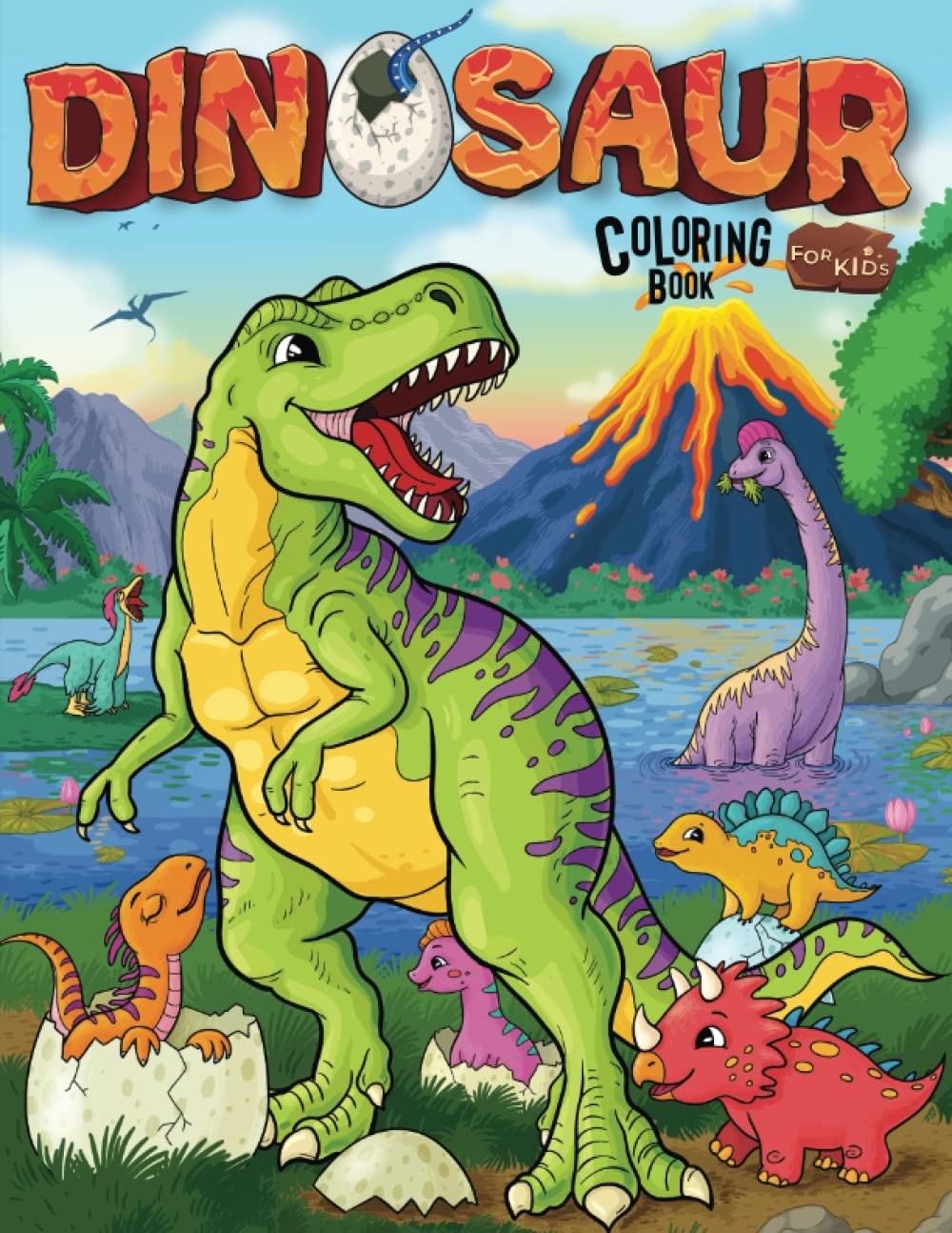 Dinosaur Coloring Book For Kids Realistic Fun Adorable And Original Illustrations For Your Young Dinosaur Enthusiast Explore Prehistoric Lands Within The Dino Family Universe Ages 3 13 Book 