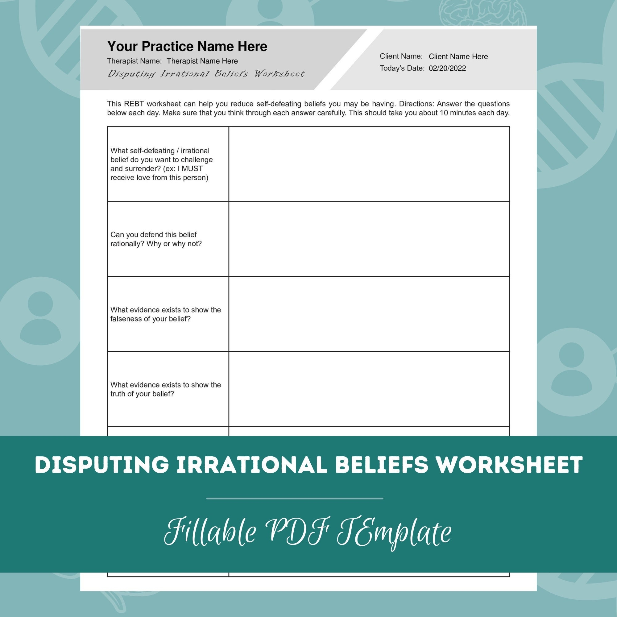 challenging beliefs worksheet