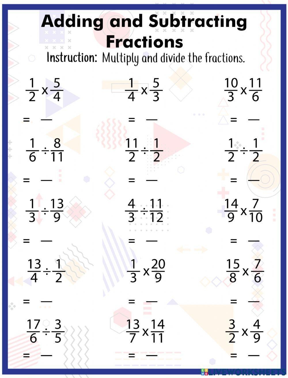 Dividing Fractions Worksheet Download Free Printables For Kids 