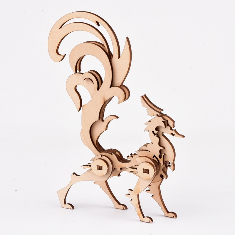 DIY 3D Animal Puzzle Template Educational Wooden Toys