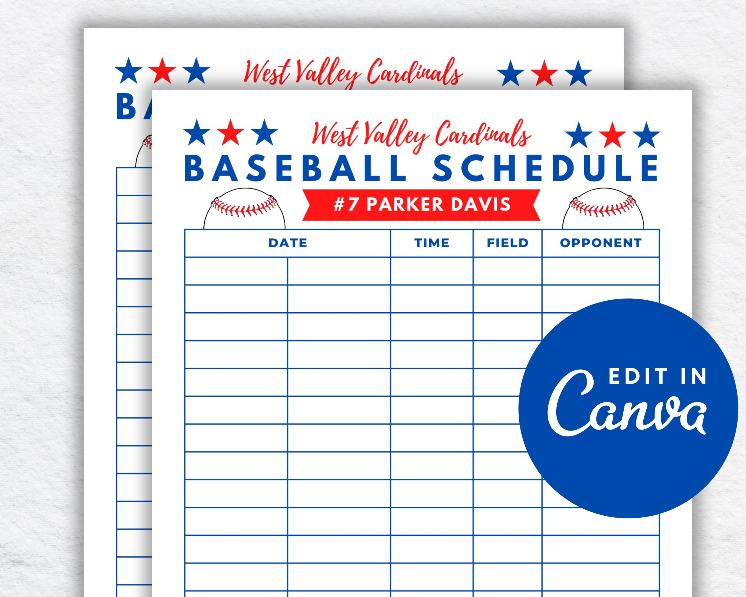 DIY Baseball Game Schedule Printable Perfect For Team Schedules 