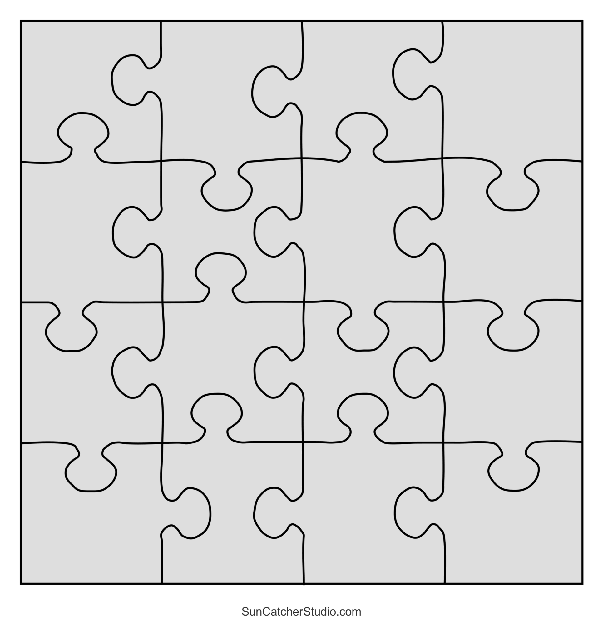 template for wood quare puzzles