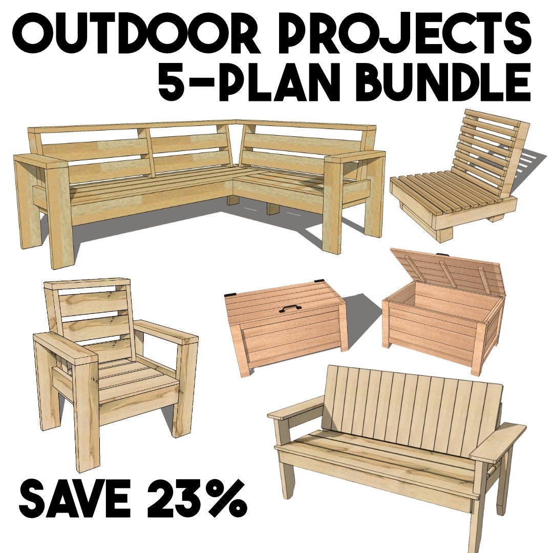 DIY Outdoor Woodworking Project Plans Outdoor Sofa Plans Woodworking Plans Outdoor Bench Plans Outdoor Chair Plans Etsy