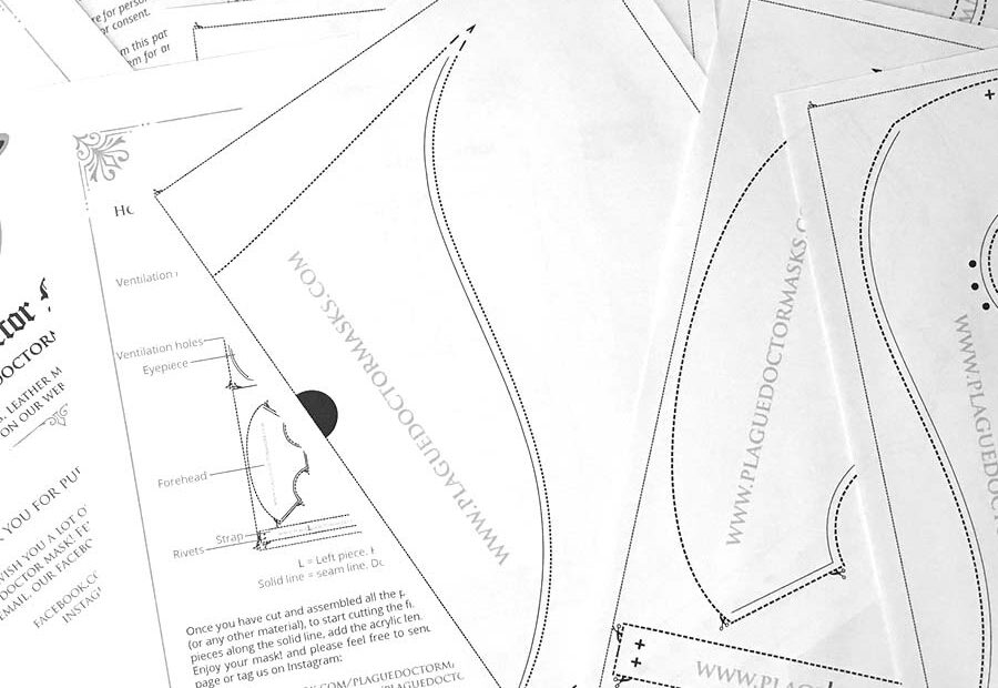 DIY Plague Doctor Mask Pattern Template With Instructions PDF