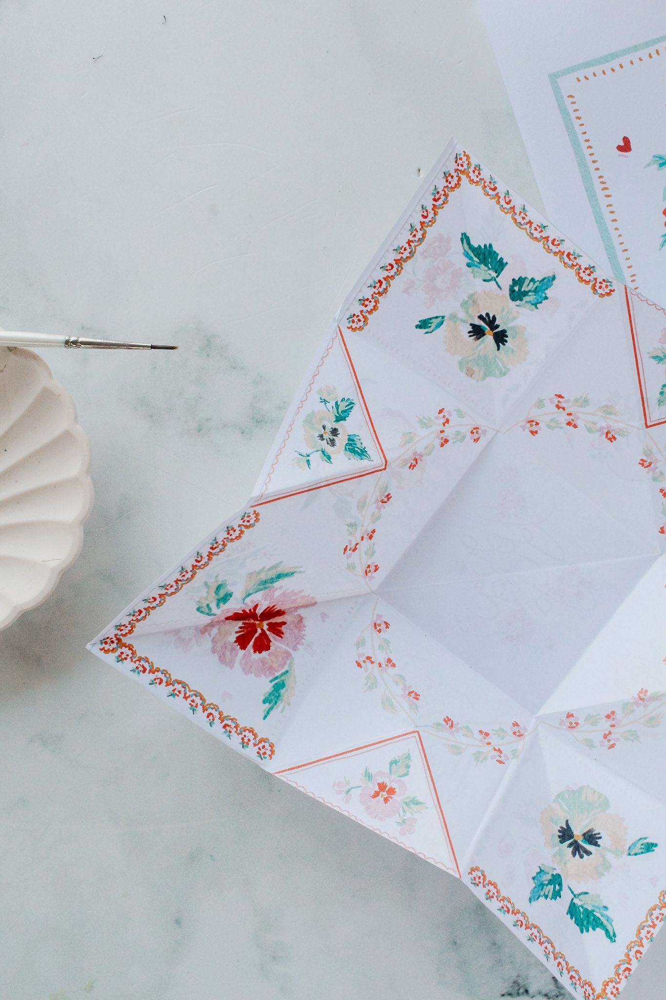 DIY Valentine s Day Victorian Puzzle Purse Watercolour Heart