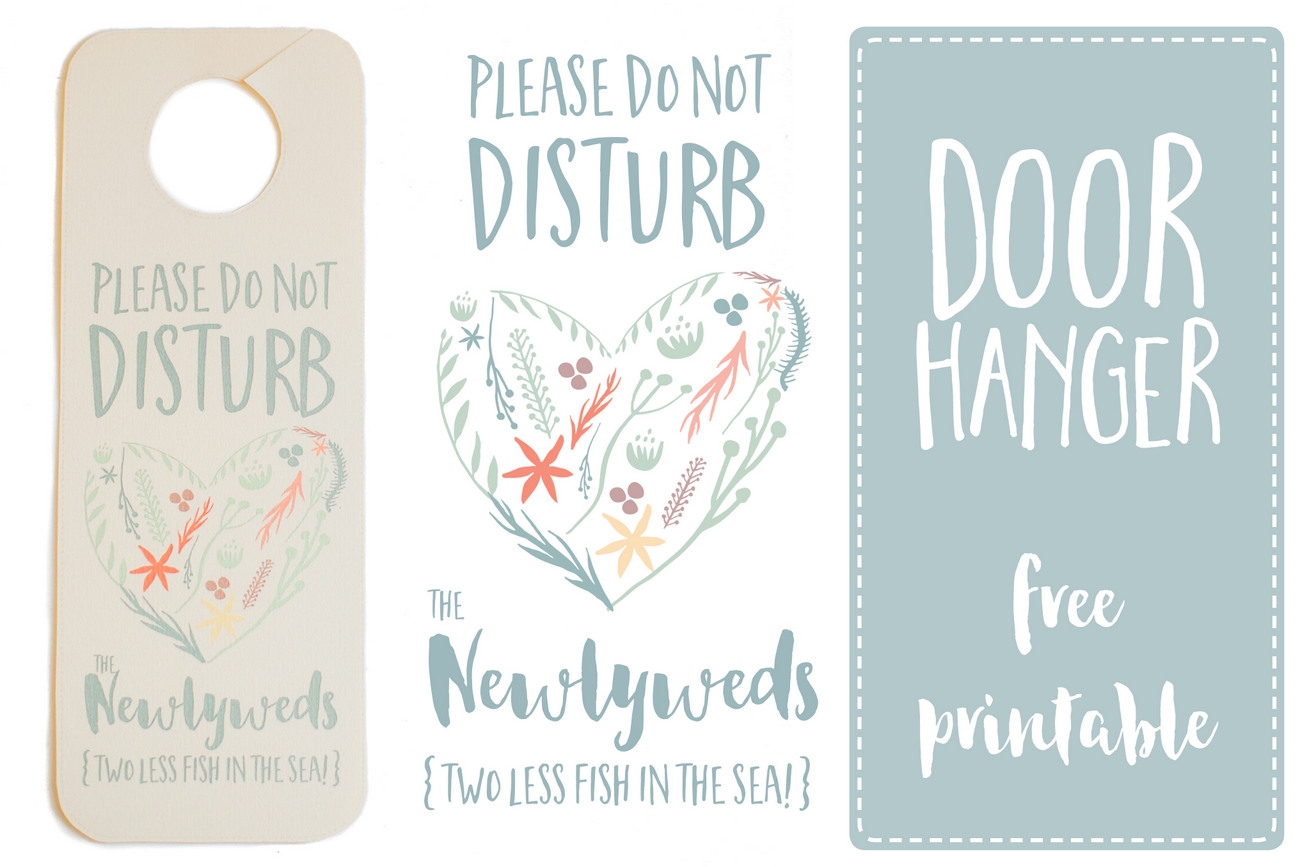 Do Not Disturb The Newlyweds Door Hanger Printable FREE 