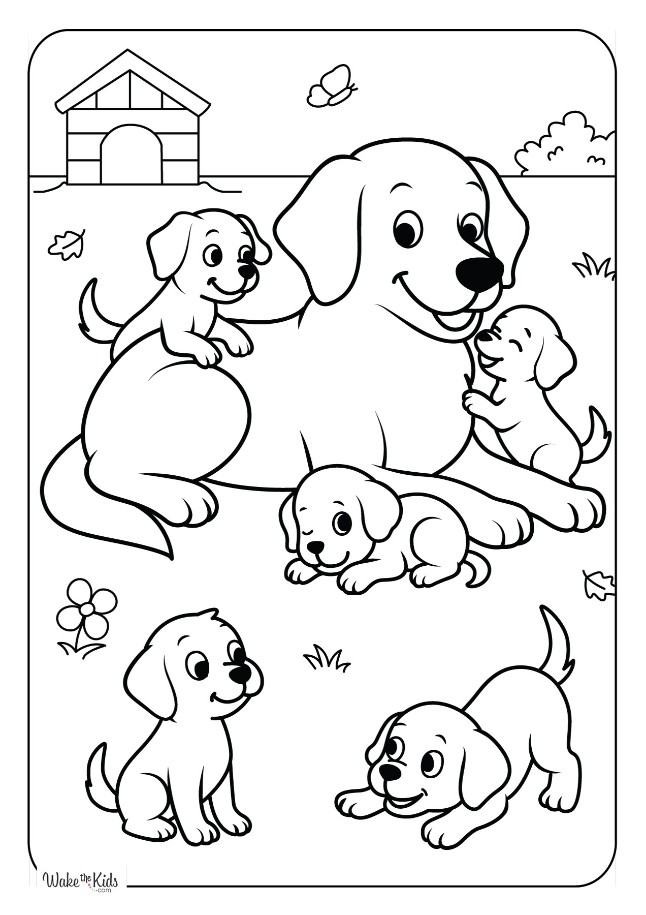 coloring pages of dogs and puppies