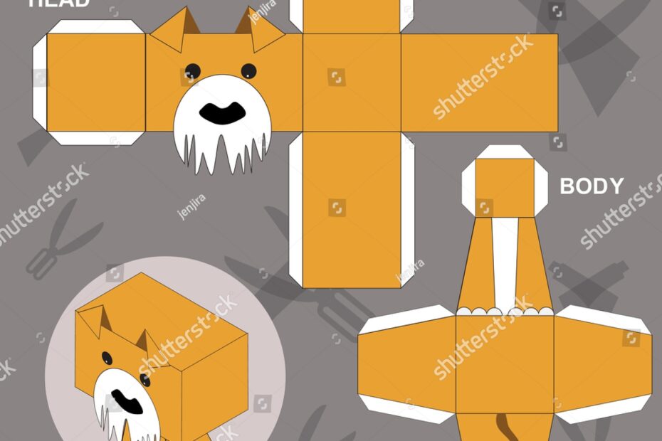 Dog Paper Craft Template Stock Vector Royalty Free 547260247 Shutterstock