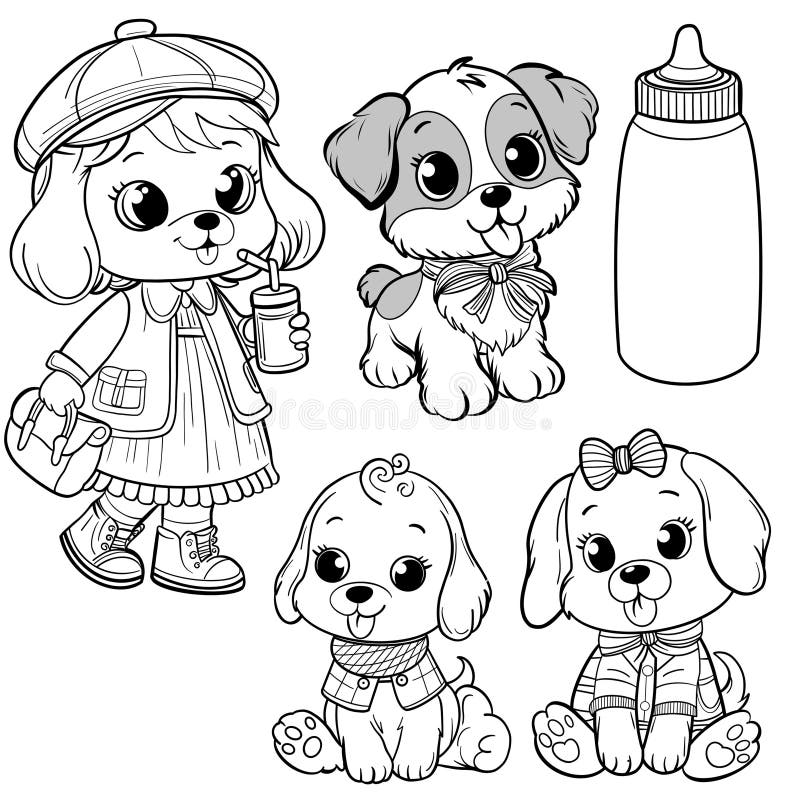 cute dog coloring
