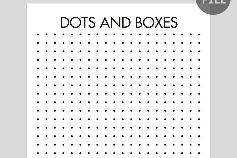Dots And Boxes Game Printable Dots Game Classic Board Game Printable Dots And Boxes Road Trip Game Pigs In A Pen Printable Game Etsy