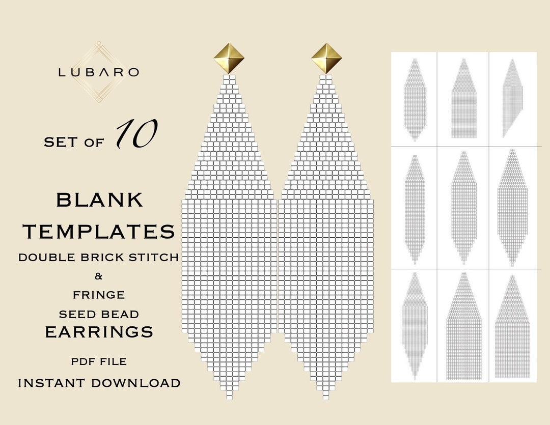 free printable brick stitch earring graph paper
