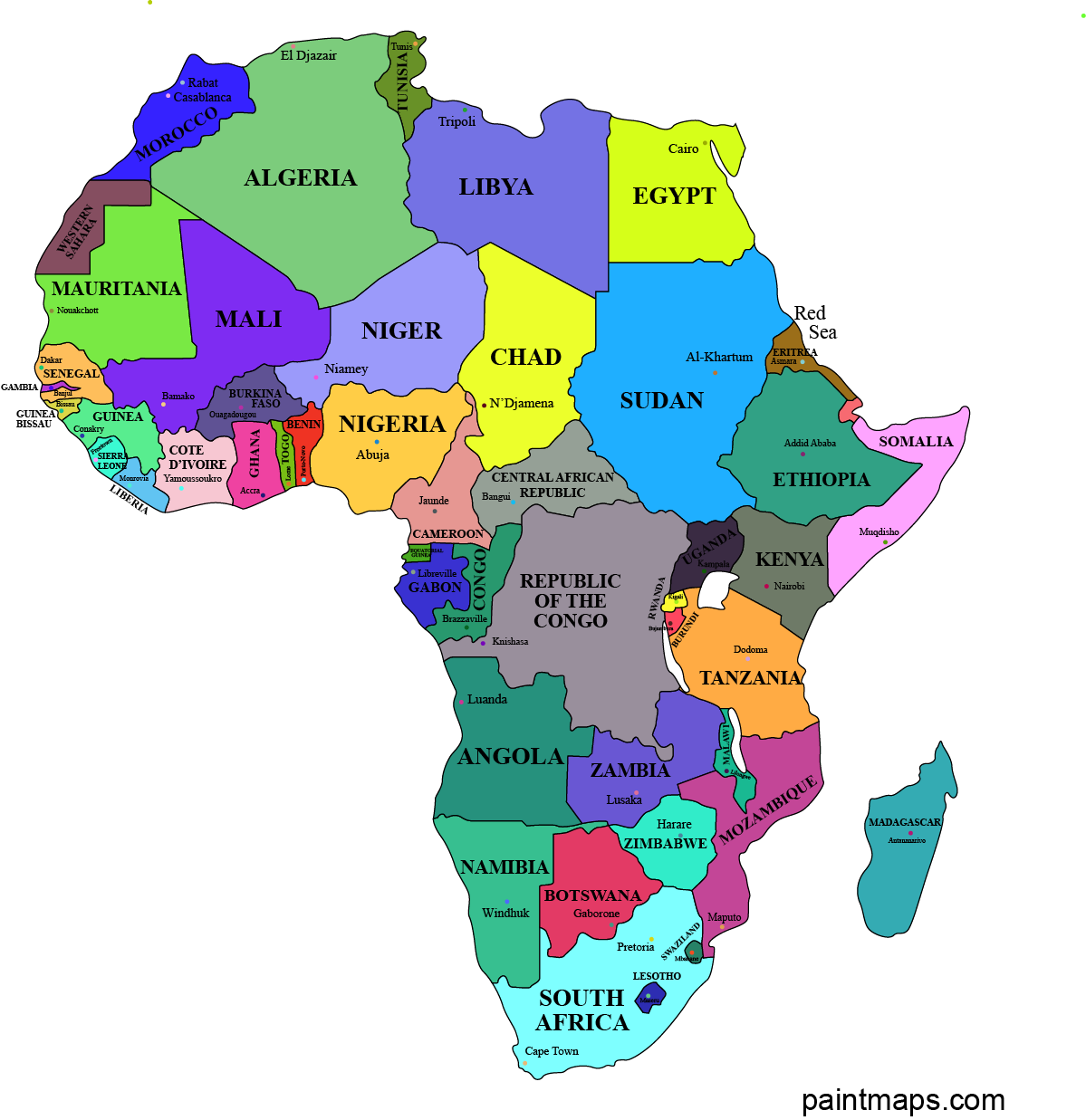 Download Free Africa Vector Map EPS SVG PDF PNG Adobe Illustrator 