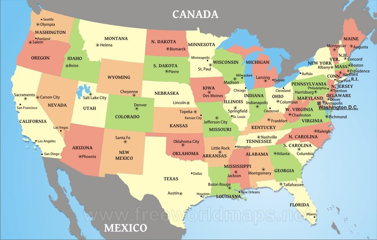 free large printable map of the united states