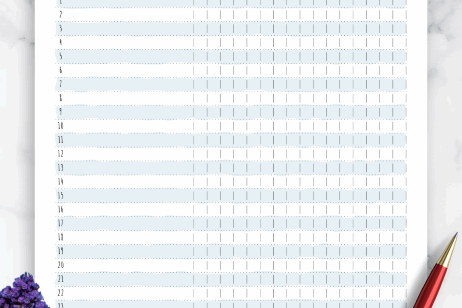 Download Printable Gradebook Template Floral Style PDF