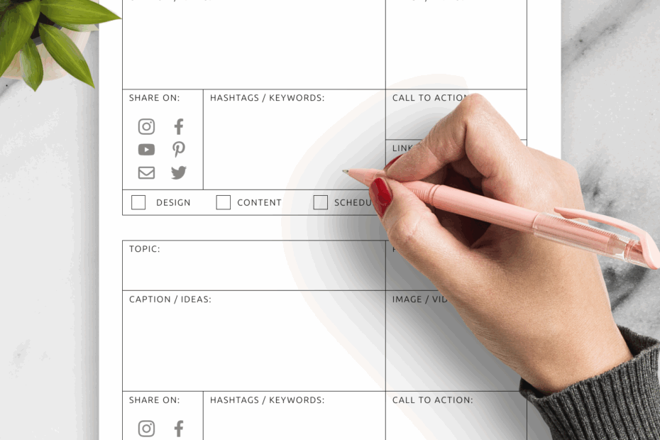 Download Printable Social Media Planner Template PDF
