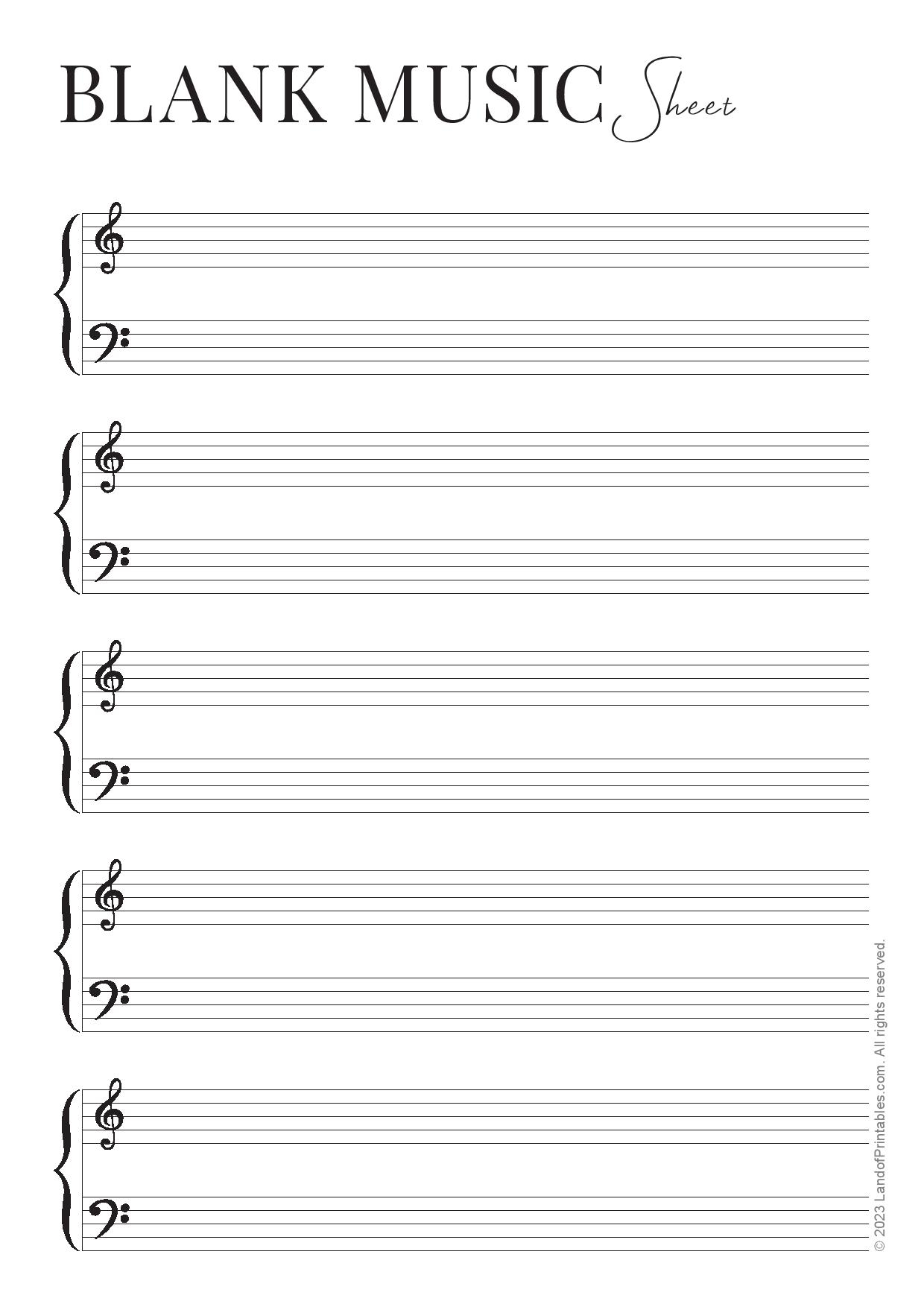 free printable piano music sheets