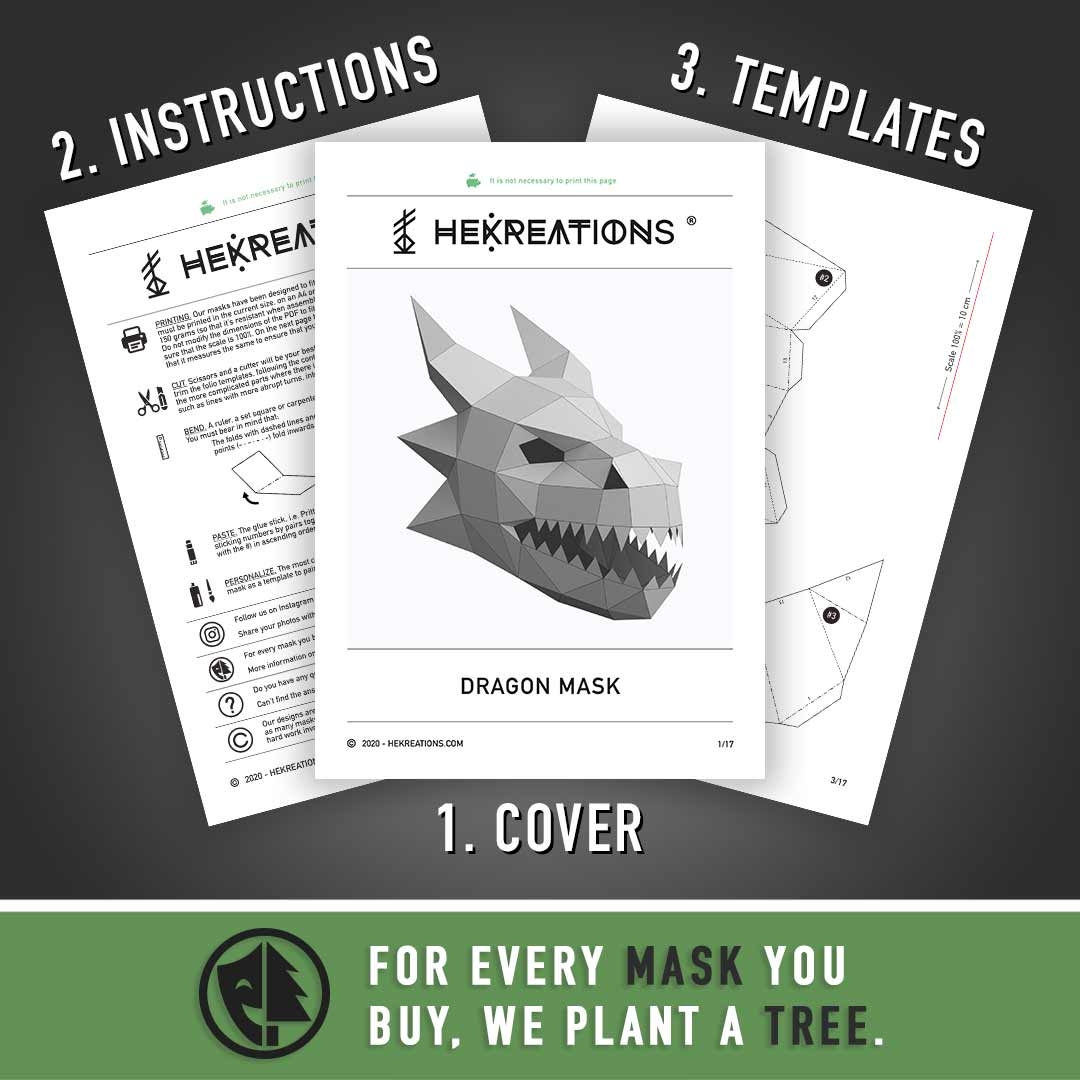 3d paper mask template free printable