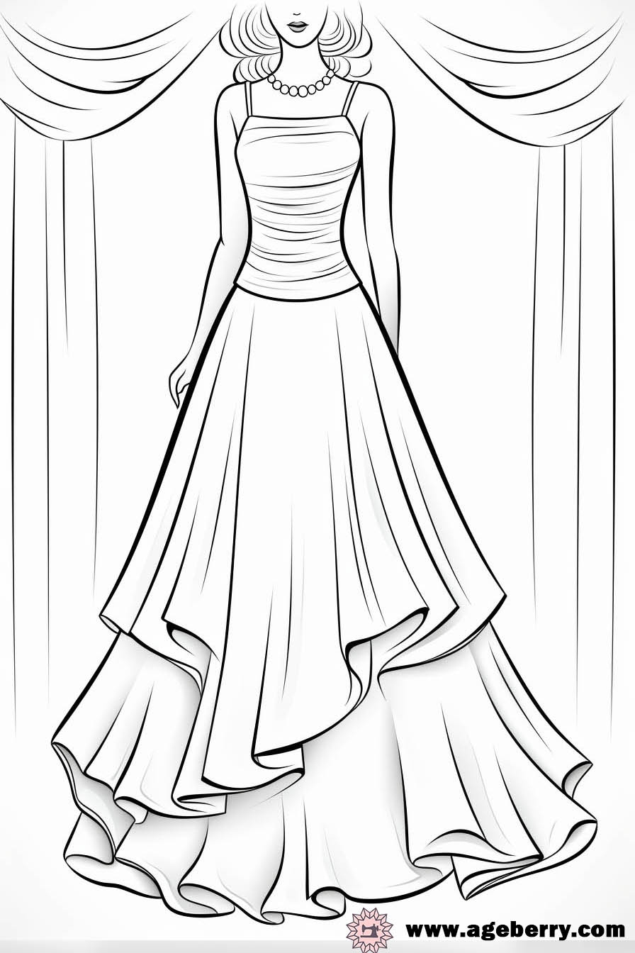 Dress Coloring Pages Connecting The Dots Between Coloring 