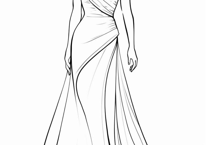 Dress Coloring Pages Connecting The Dots Between Coloring Fashion And Sewing