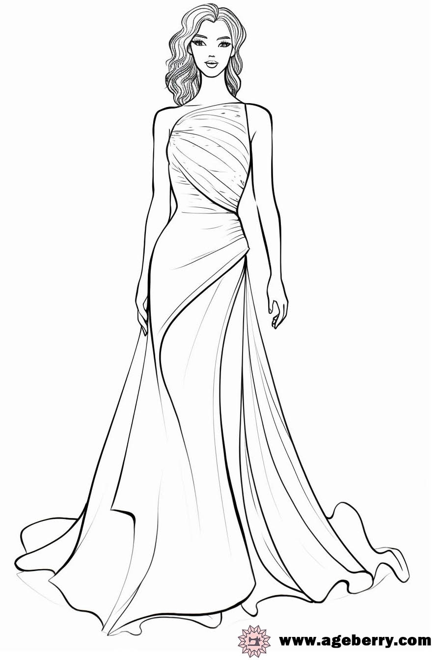 Dress Coloring Pages Connecting The Dots Between Coloring 