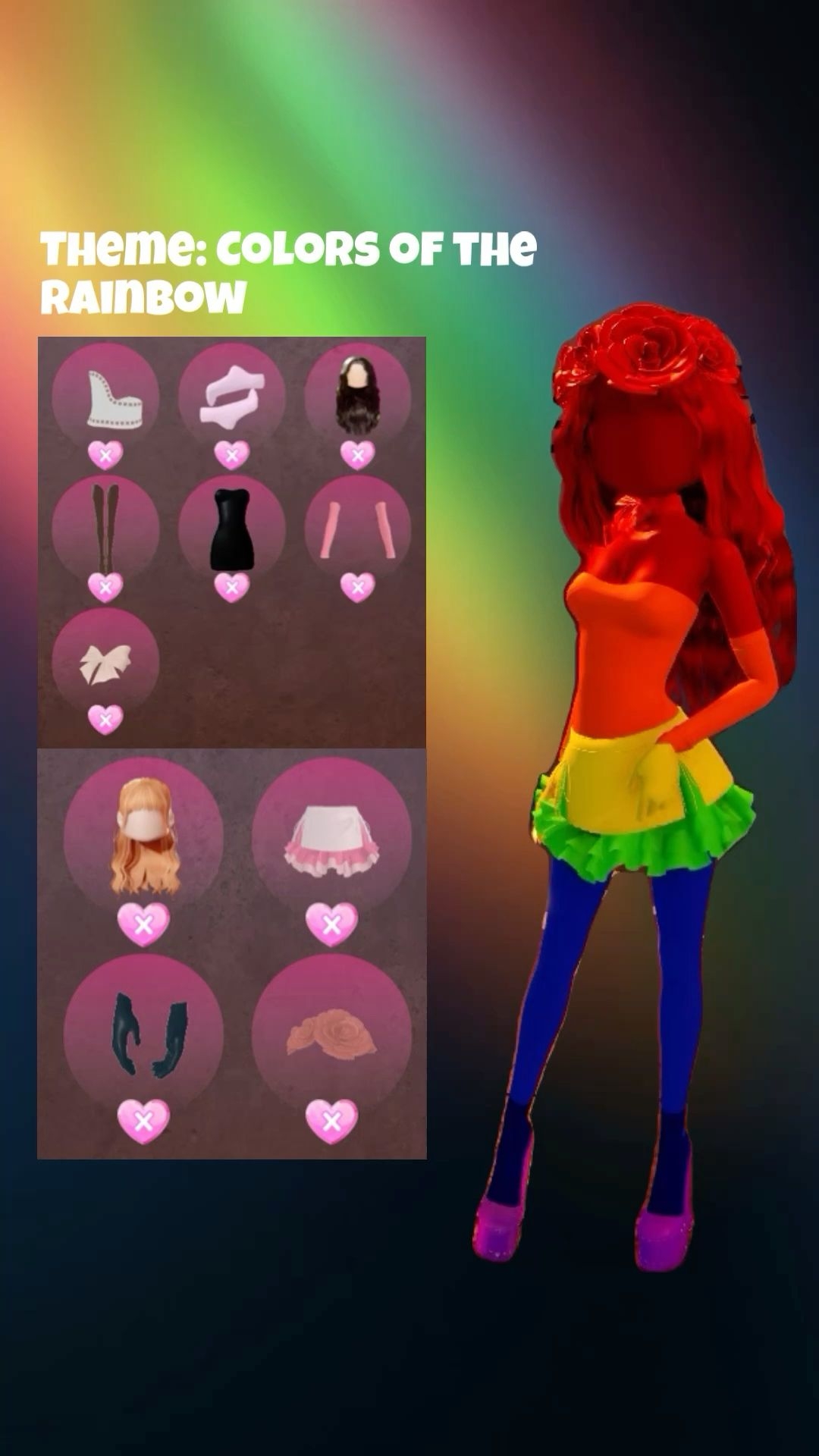 Dress To Impress Colors Of The Rainbow