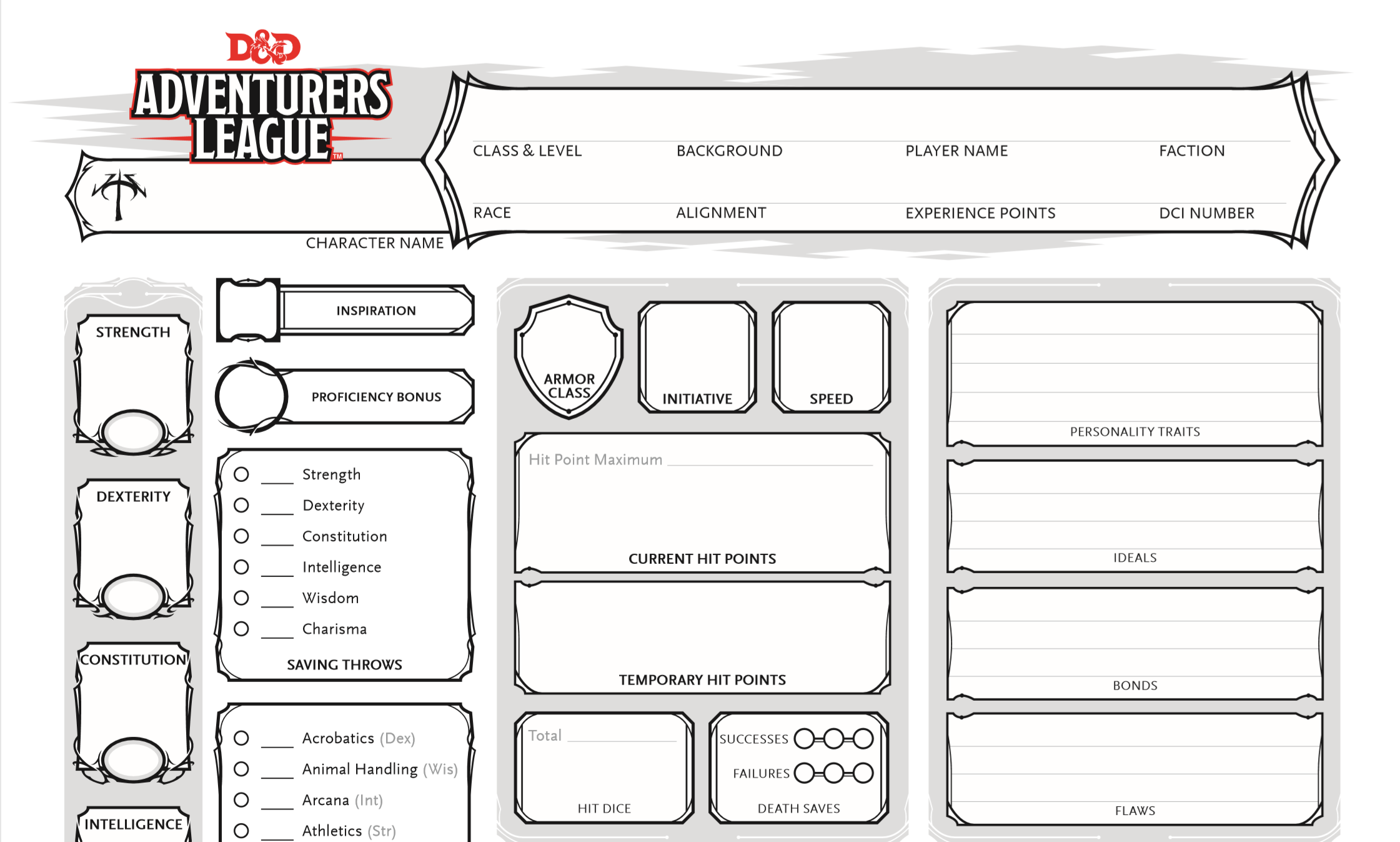 Dungeons U0026 Dragons Character Sheet Edel Alon