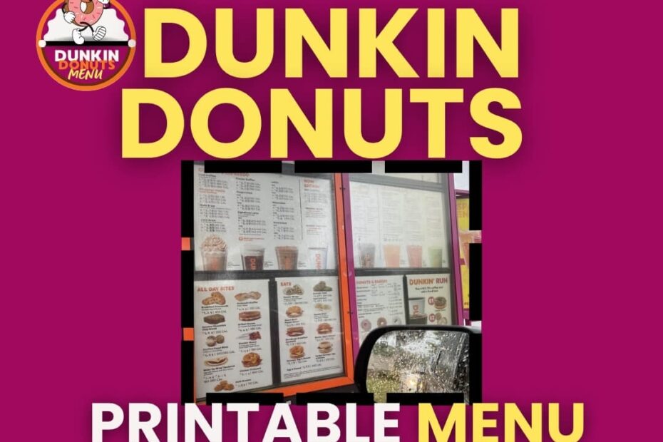 Dunkin Donuts Printable Menu Customize U0026 Plan Your Order