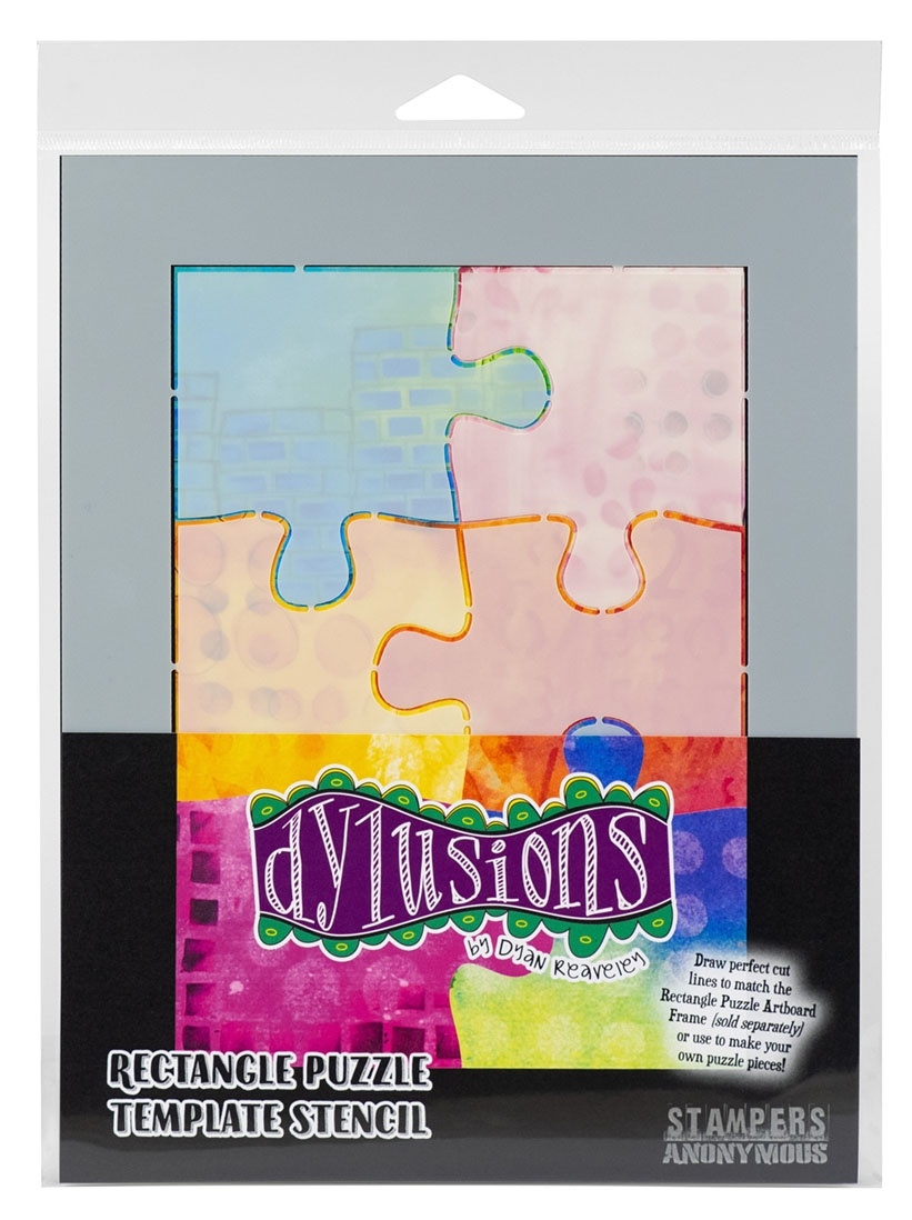 Dyan Reaveley s Dylusions Rectangle Puzzle Template Stencil 