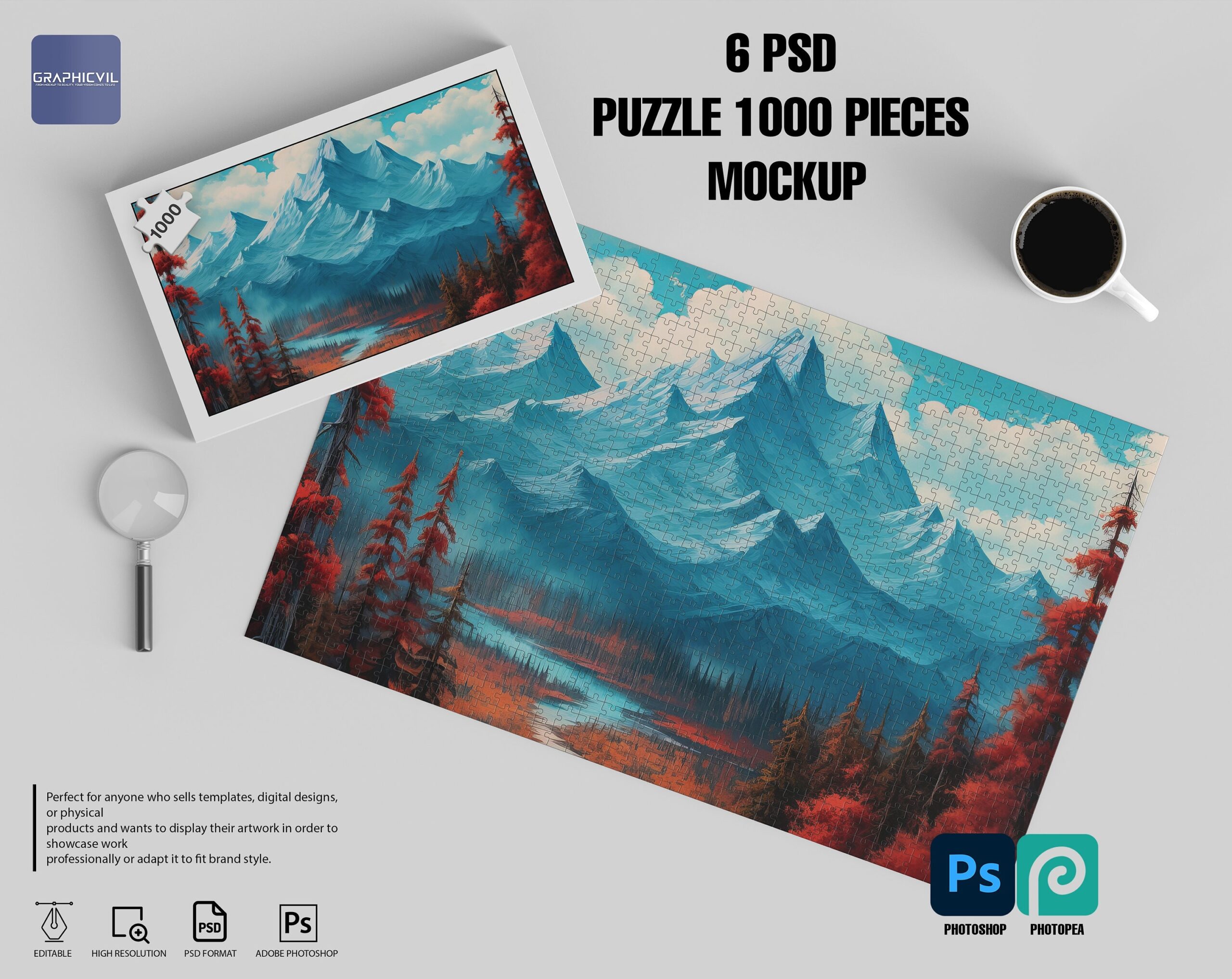 Dye Sublimation 1000 Piece Puzzle Mockup 6 PSD 25x40 Pieces Puzzle Mockup Jigsaw Design Template Puzzle Design Mockup Puzzle Piece 1000 Etsy
