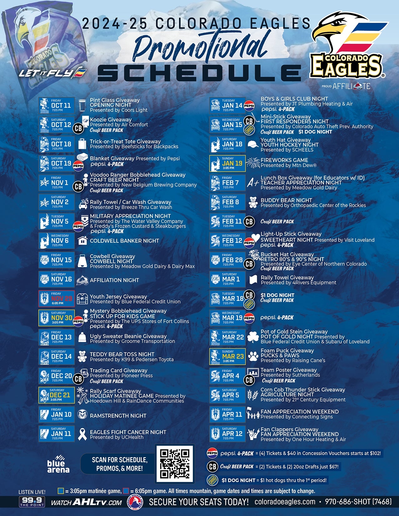 Eagles Announce 2024 25 Promotional Schedule Colorado Eagles
