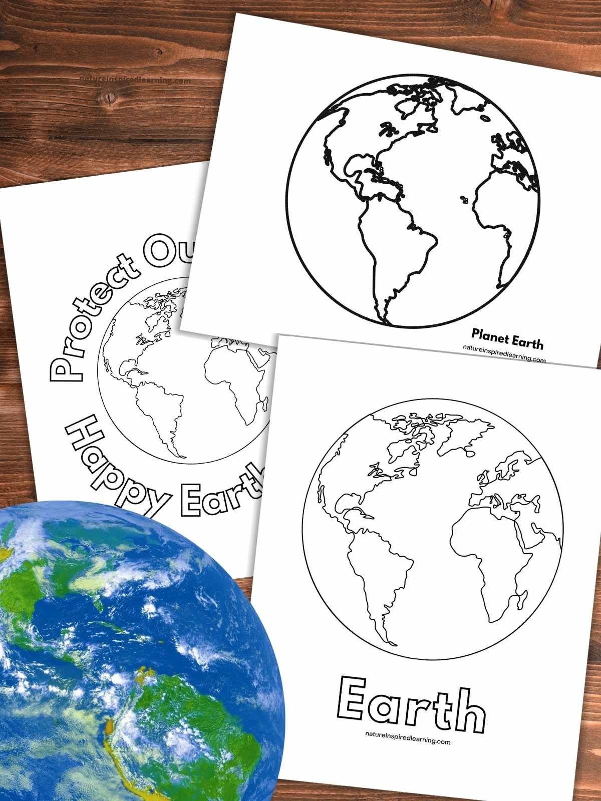 earth coloring template