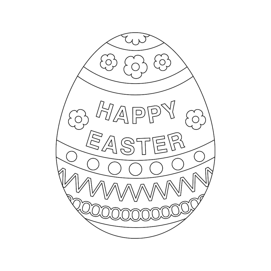 Easter Egg Coloring Page Easter Egg Colouring In Page easter Egg Svg Printable Silhouette Cut Files Cricut Cut Files Svg Files Etsy UK