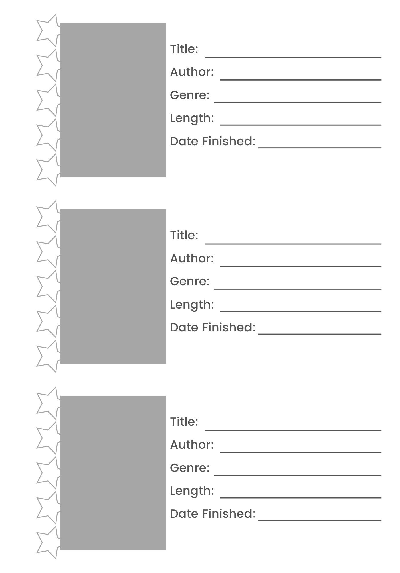 book journal pages printable