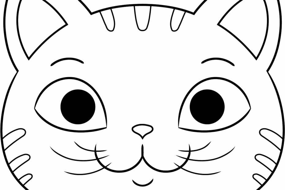 Easy Cat Face Coloring Page Easy Drawing Guides
