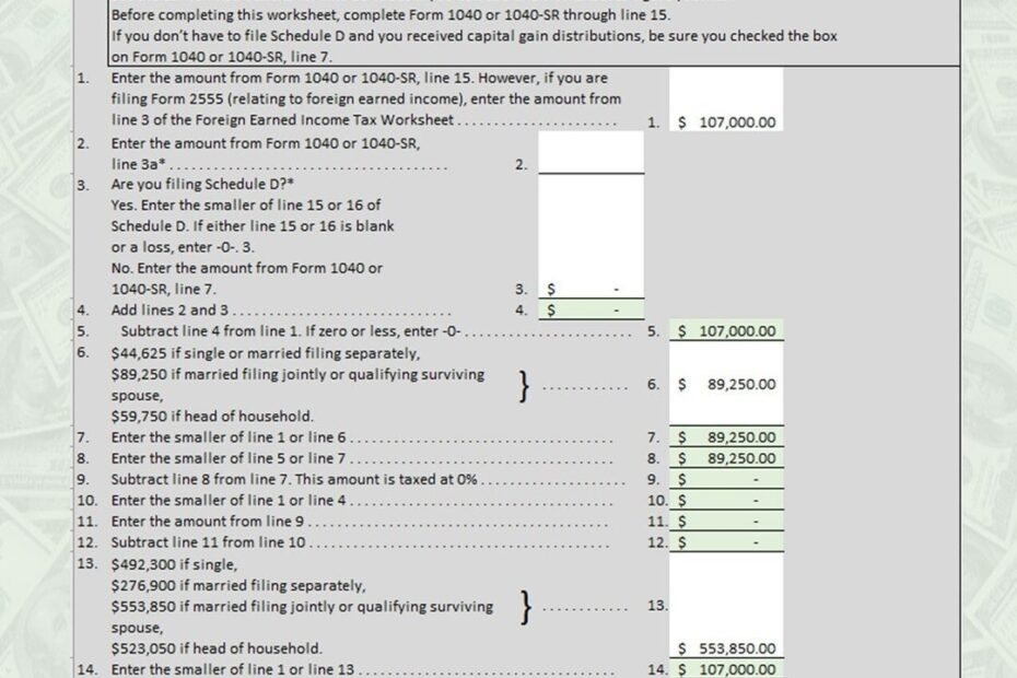 Easy Custom Calculator For 2023 Qualified Dividends And Capital Gain Tax Worksheet excel 2016 Also Includes Tax Computation Worksheet Etsy