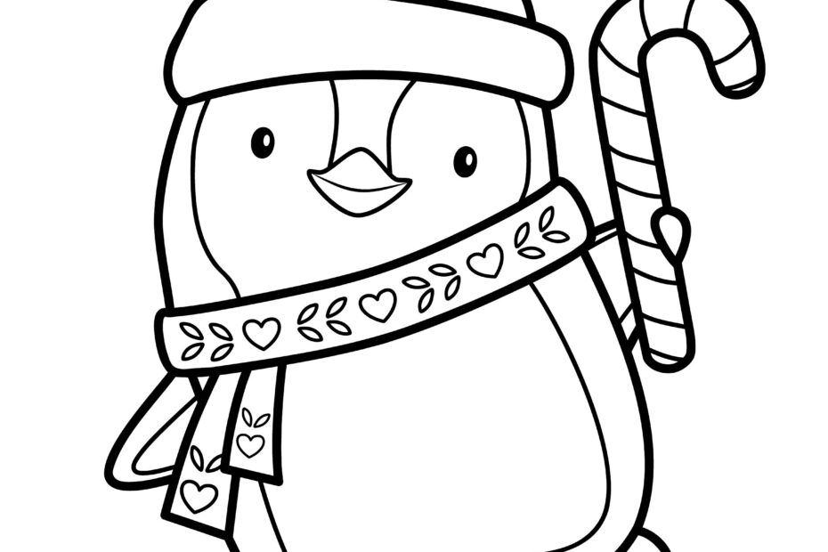Easy Cute Christmas Coloring Book 10 page Printable For Kids