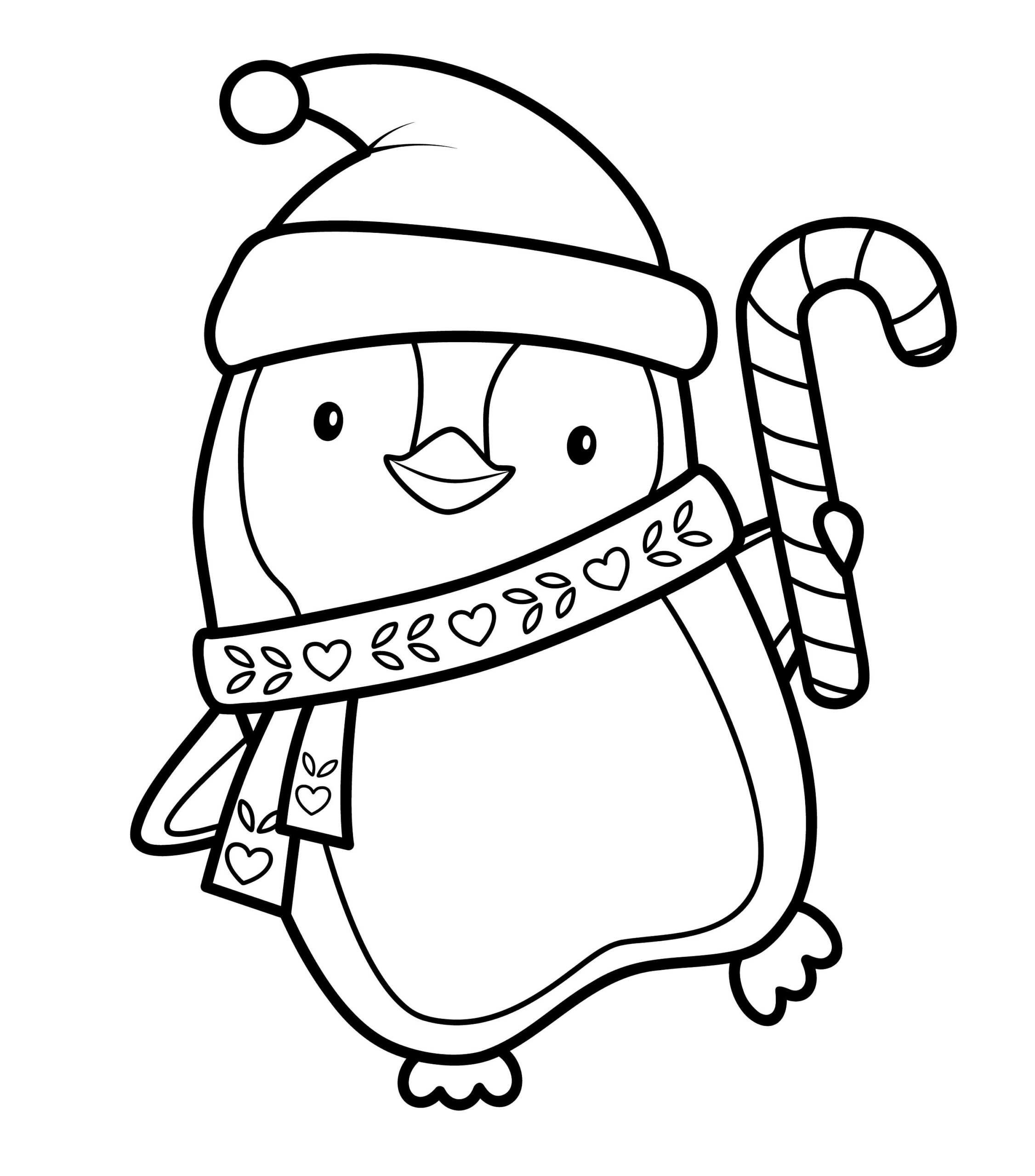 Easy Cute Christmas Coloring Book 10 page Printable For Kids 