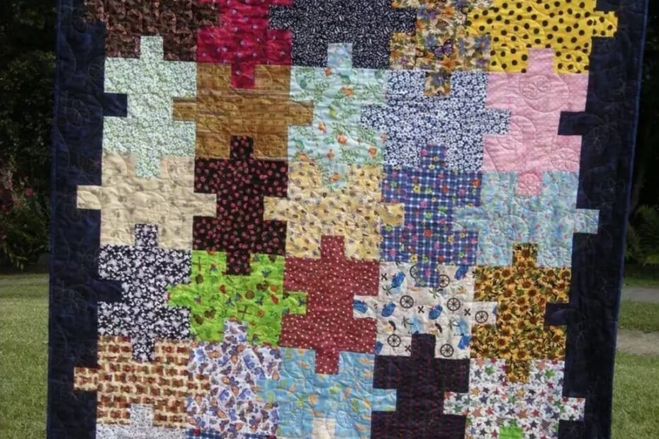 Easy Jigsaw Puzzle Quilt FREE Tutorial Sewing 4 Free
