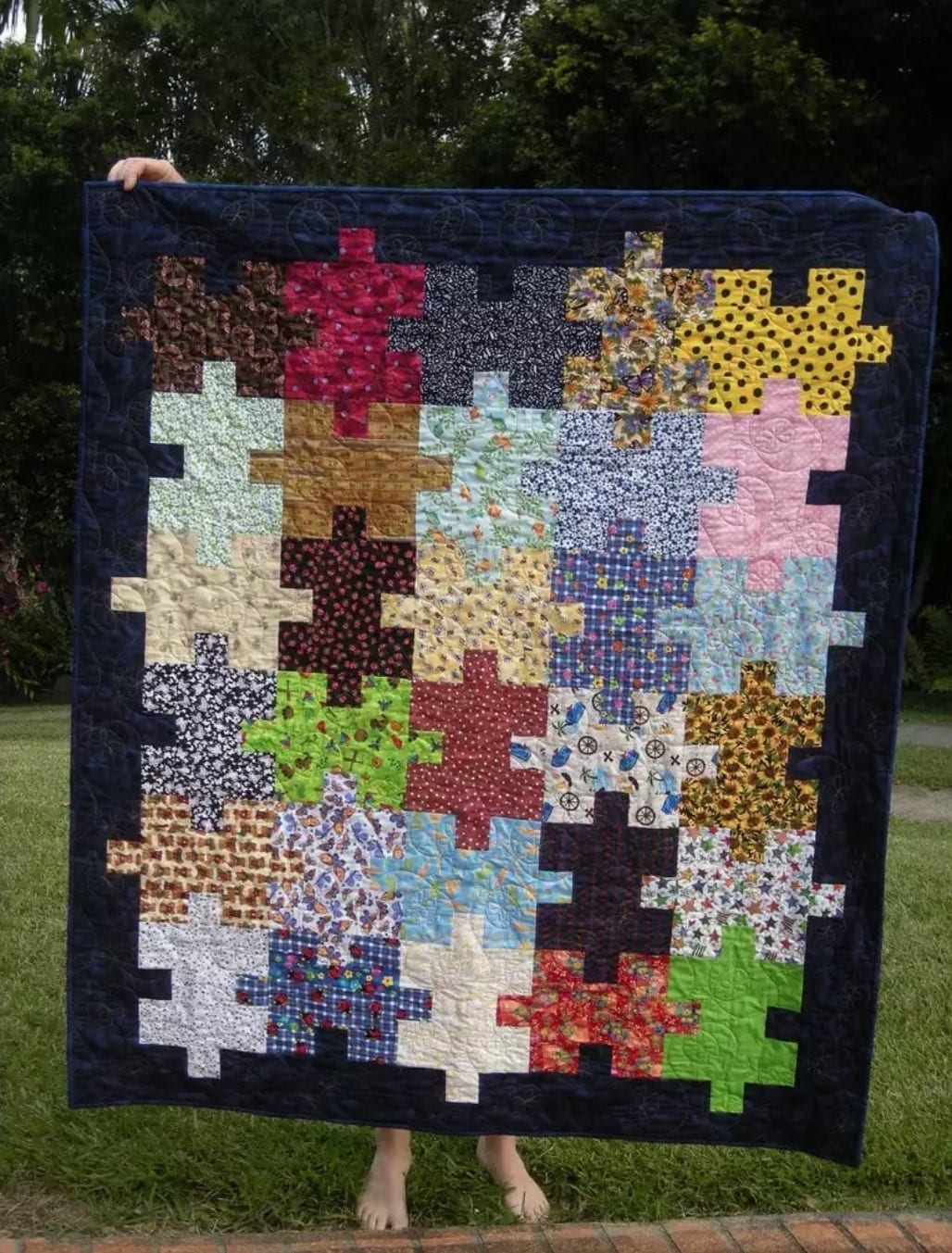 Easy Jigsaw Puzzle Quilt FREE Tutorial Sewing 4 Free