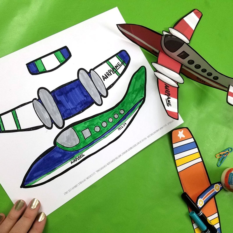 Easy Paper Airplane Templates To Print Color Craft And Fly 