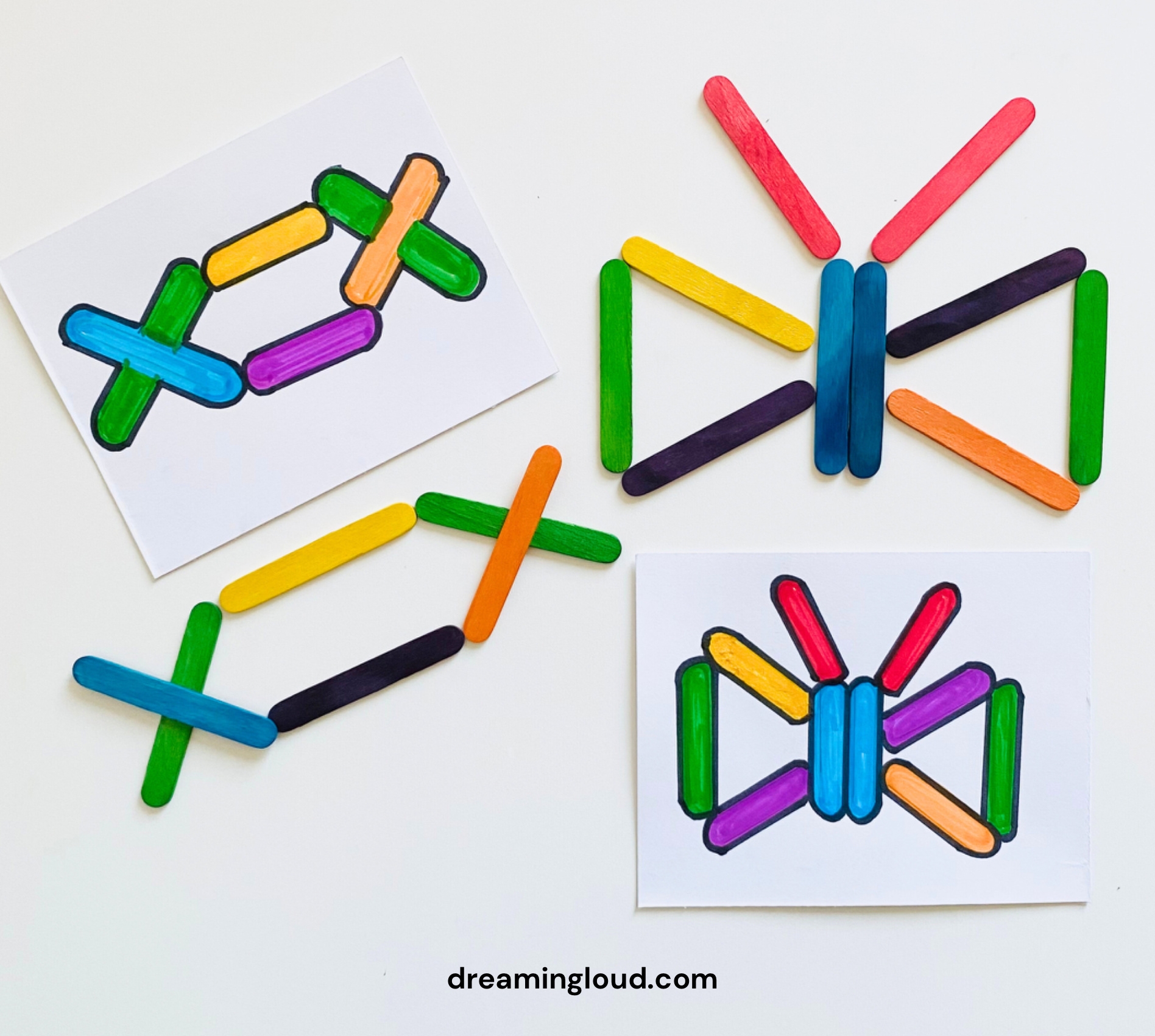 Easy Pattern Matching Puzzle With Popsicle Sticks Free Printable 