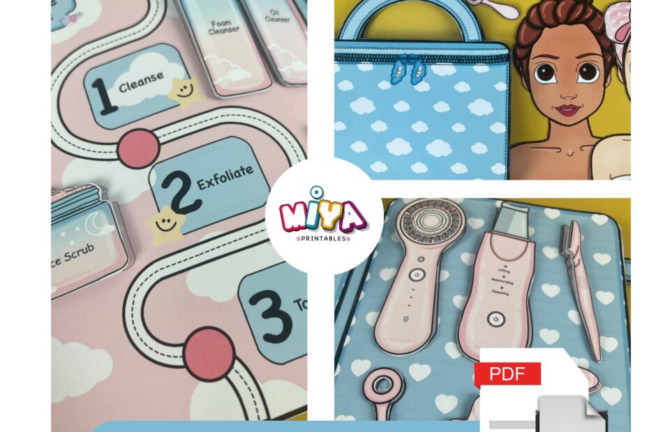 Easy Printable DIY Paper Doll Skincare Kit Etsy