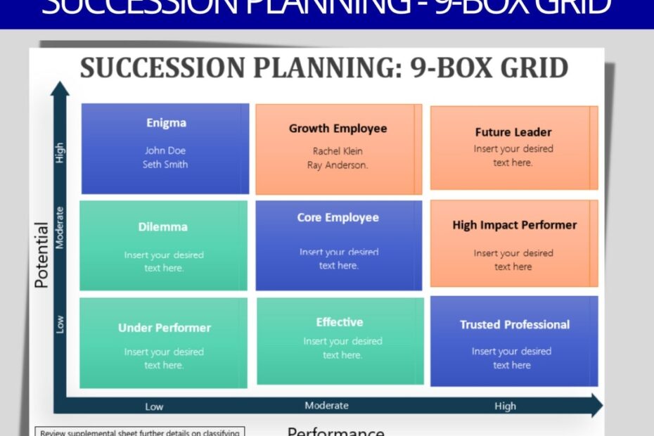 Easy to use 9 box Succession Planning Template Identify And Develop Your Future Leaders Etsy UK