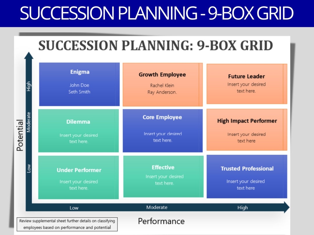 Easy to use 9 box Succession Planning Template Identify And Develop Your Future Leaders Etsy UK