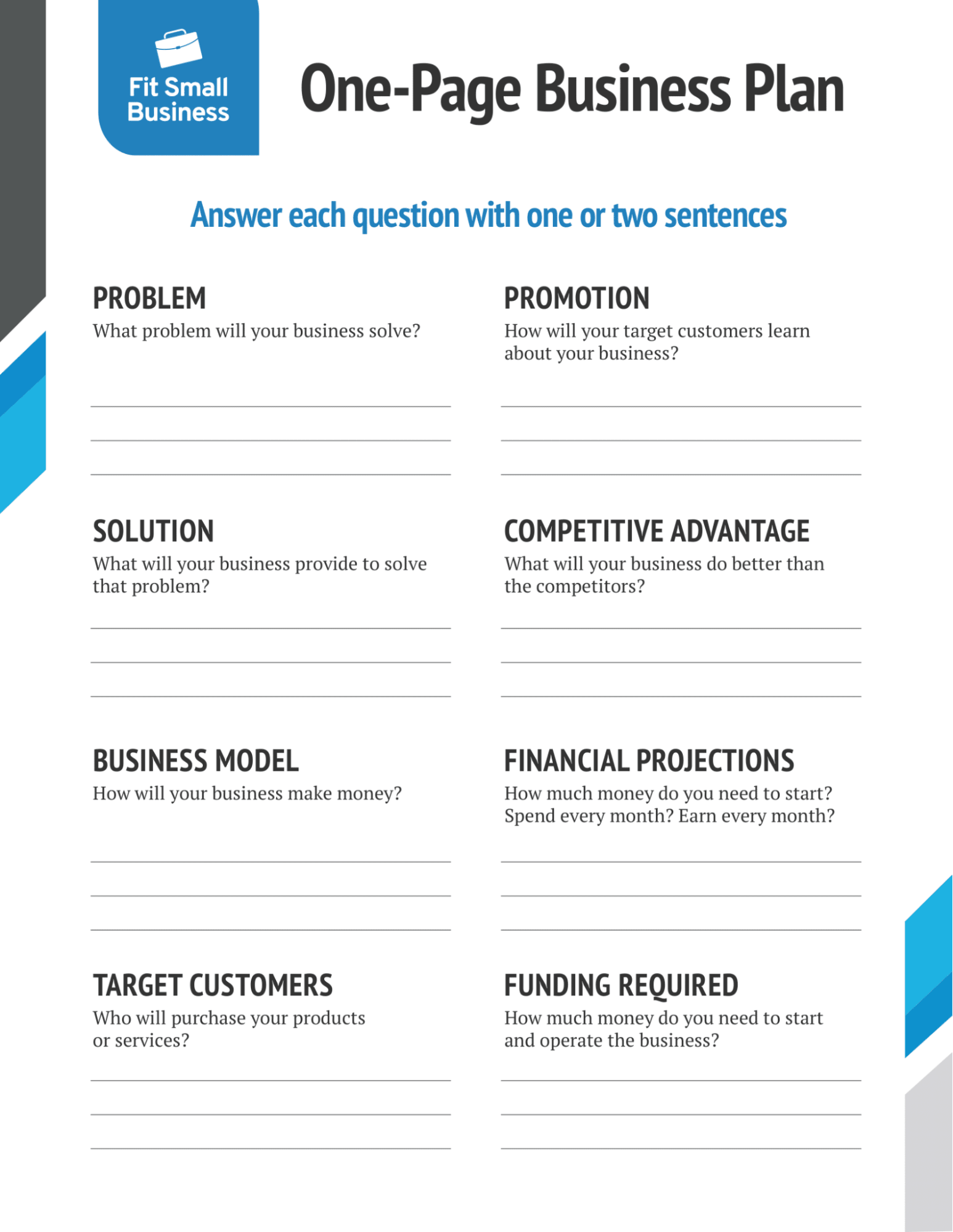 business plan template small business