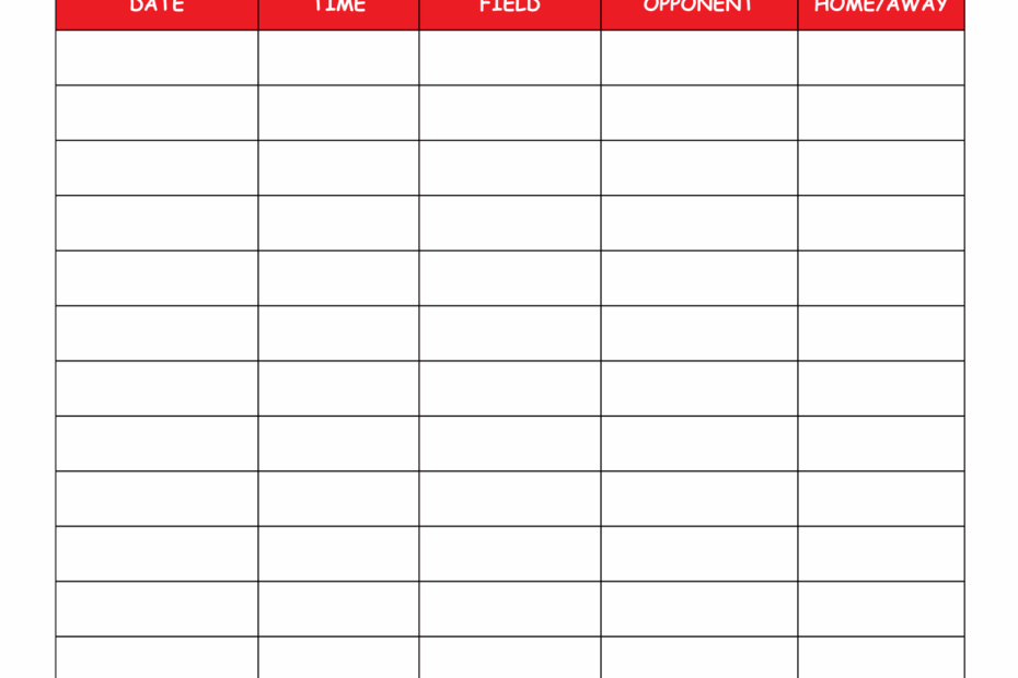 Editable Baseball Practice Schedule Template Pdf Instant Download
